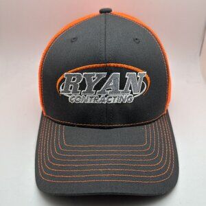 Ryan Contracting Trucker Cap Hat Orange Hunting Outdoors SnapBack Mesh